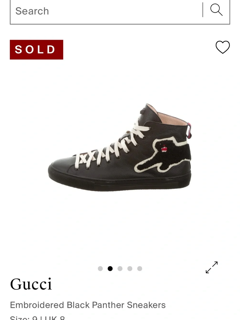 Gucci Black Leather High-Top Sneakers with Cream Laces